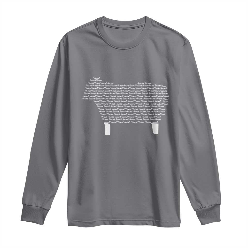 Found Minimalist Sheep Long Sleeve Shirt Christian Psalm 23 Lamb TS14 Charcoal Print Your Wear