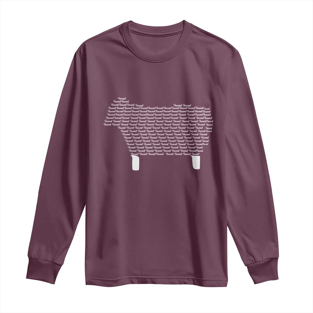 Found Minimalist Sheep Long Sleeve Shirt Christian Psalm 23 Lamb TS14 Maroon Print Your Wear