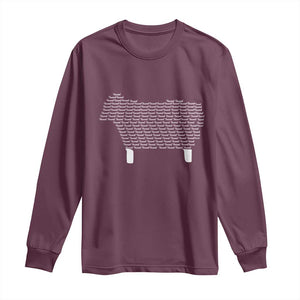 Found Minimalist Sheep Long Sleeve Shirt Christian Psalm 23 Lamb TS14 Maroon Print Your Wear