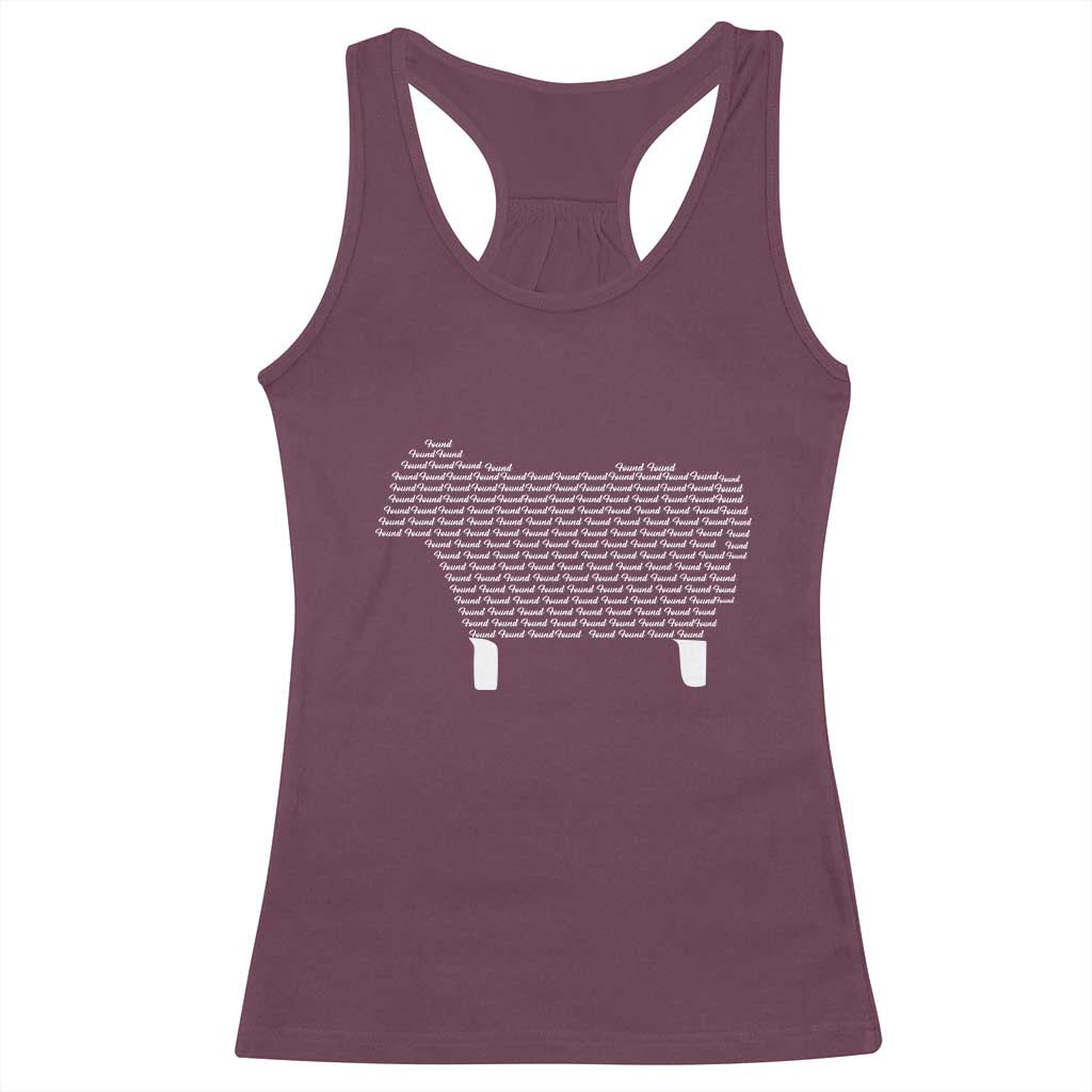 Found Minimalist Sheep Racerback Tank Top Christian Psalm 23 Lamb TS14 Maroon Print Your Wear