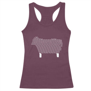 Found Minimalist Sheep Racerback Tank Top Christian Psalm 23 Lamb TS14 Maroon Print Your Wear