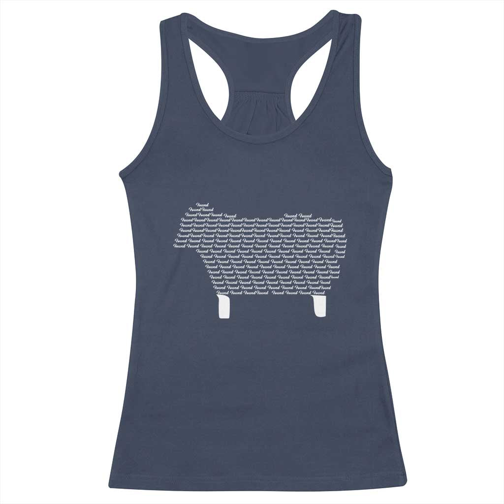 Found Minimalist Sheep Racerback Tank Top Christian Psalm 23 Lamb TS14 Navy Print Your Wear