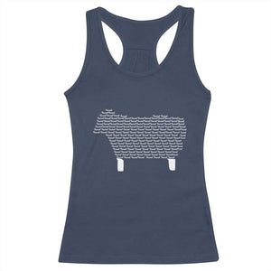 Found Minimalist Sheep Racerback Tank Top Christian Psalm 23 Lamb TS14 Navy Print Your Wear