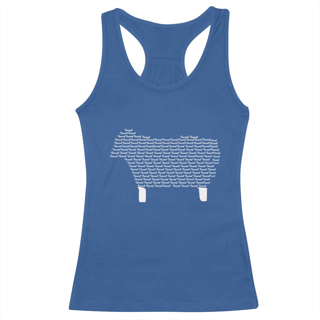 Found Minimalist Sheep Racerback Tank Top Christian Psalm 23 Lamb TS14 Royal Blue Print Your Wear