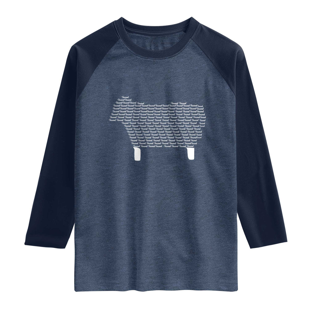 Found Minimalist Sheep Raglan Shirt Christian Psalm 23 Lamb TS14 Heather Denim Navy Print Your Wear