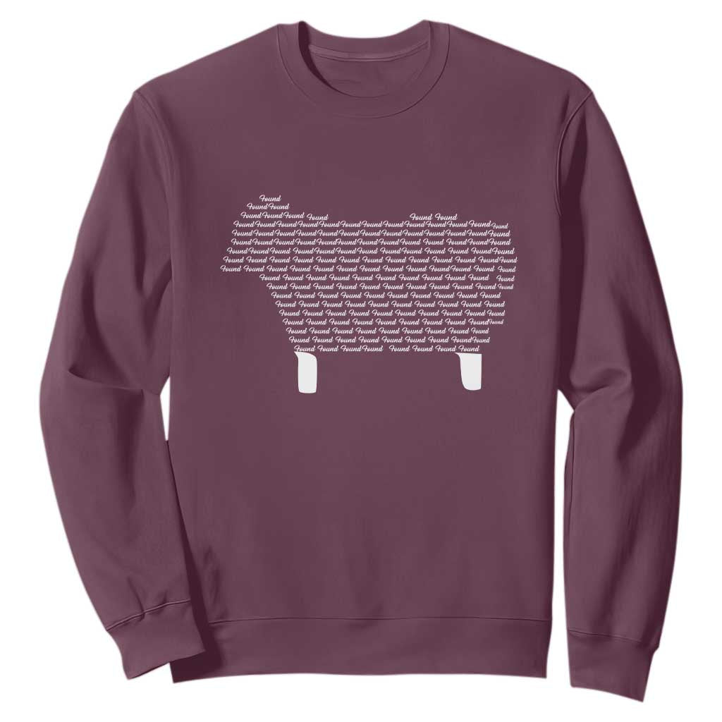 Found Minimalist Sheep Sweatshirt Christian Psalm 23 Lamb TS14 Maroon Print Your Wear