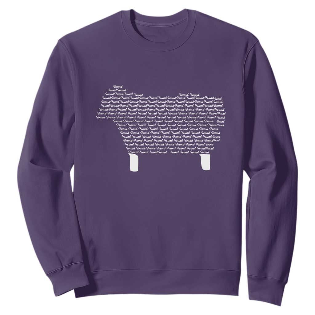 Found Minimalist Sheep Sweatshirt Christian Psalm 23 Lamb TS14 Purple Print Your Wear