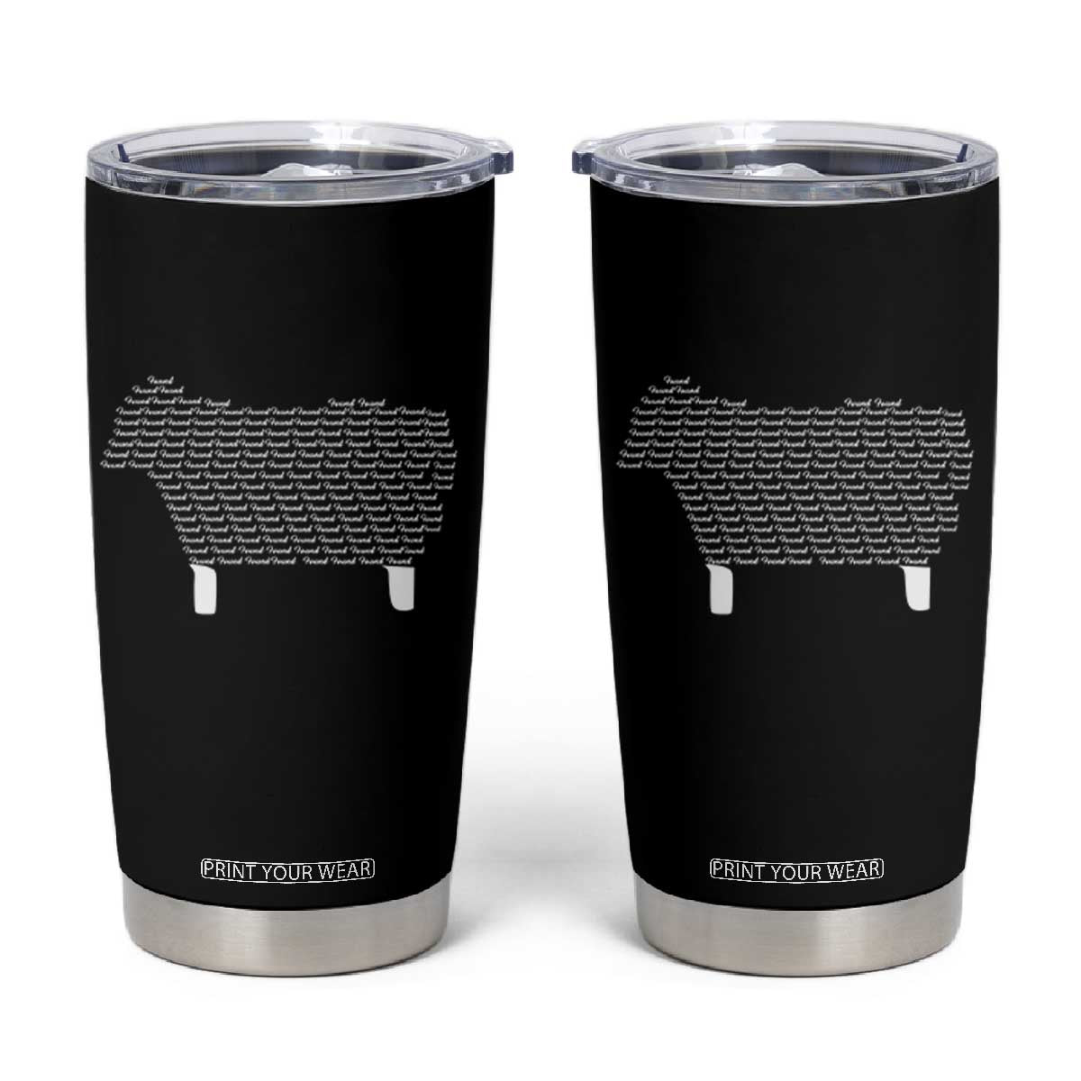 Found Minimalist Sheep Tumbler Cup Christian Psalm 23 Lamb TS14 Black Print Your Wear