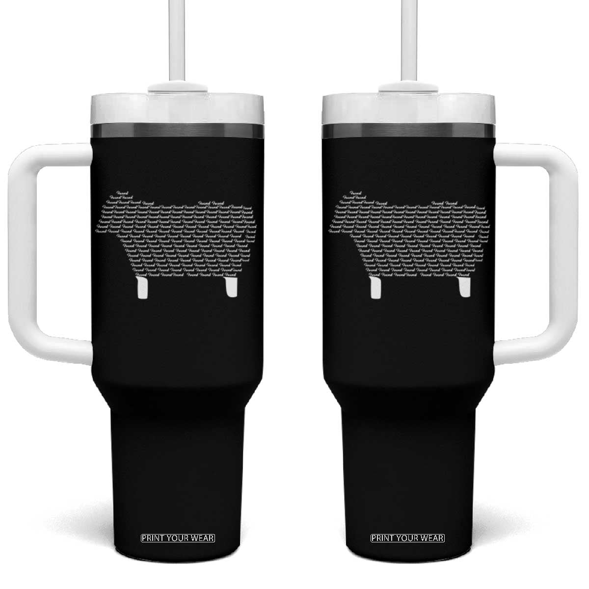 Found Minimalist Sheep Tumbler With Handle Christian Psalm 23 Lamb TS14 One Size: 40 oz Black Print Your Wear