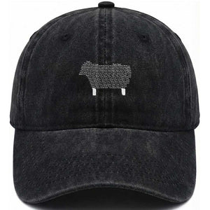 Found Minimalist Sheep Washed Cotton Baseball Cap Christian Psalm 23 Lamb TS14 Print Your Wear