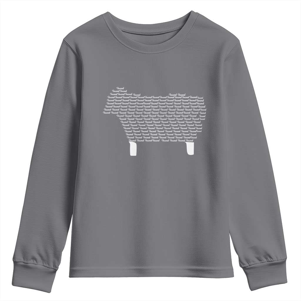Found Minimalist Sheep Youth Sweatshirt Christian Psalm 23 Lamb TS14 Charcoal Print Your Wear