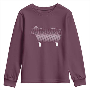 Found Minimalist Sheep Youth Sweatshirt Christian Psalm 23 Lamb TS14 Maroon Print Your Wear