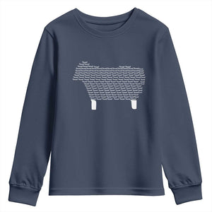 Found Minimalist Sheep Youth Sweatshirt Christian Psalm 23 Lamb TS14 Navy Print Your Wear