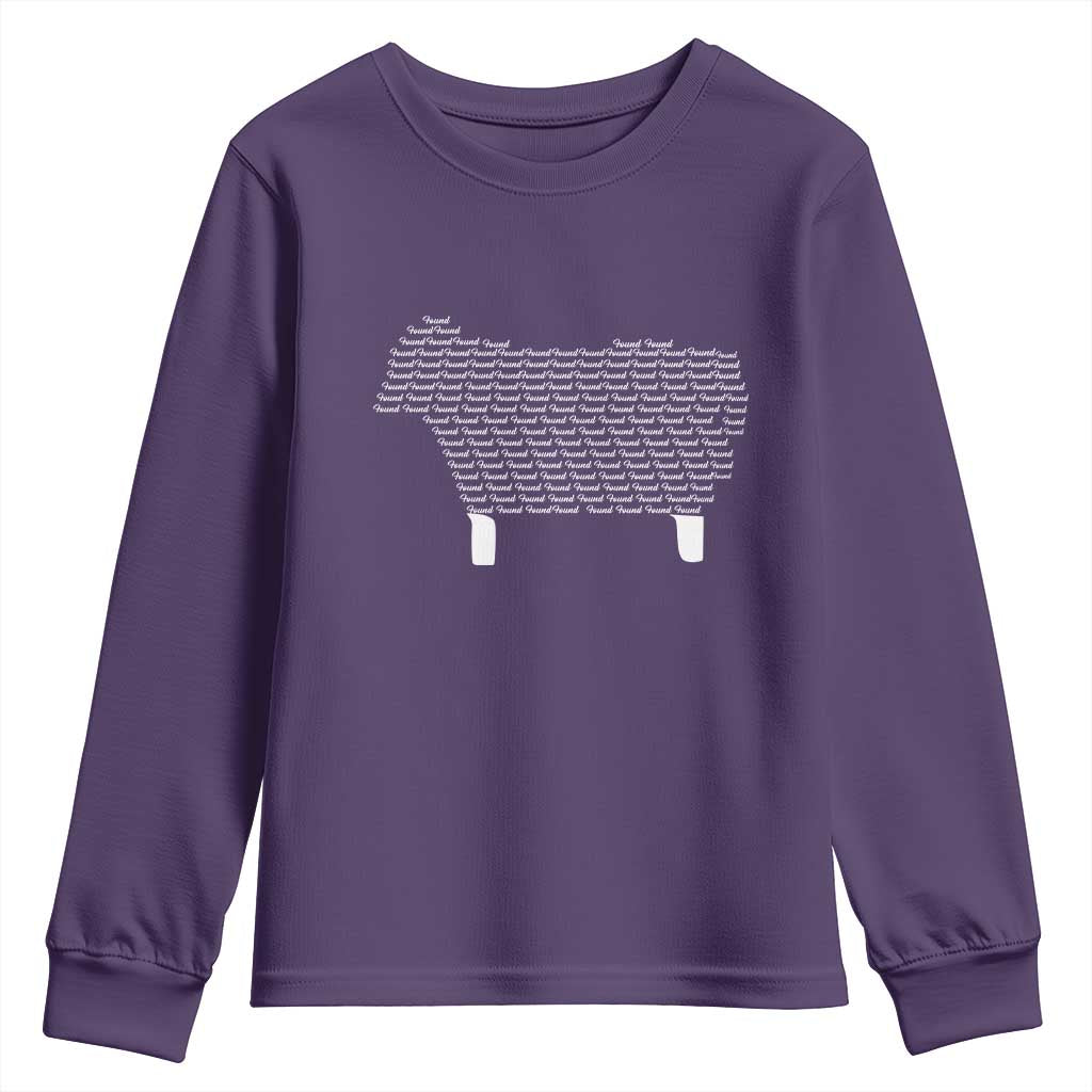 Found Minimalist Sheep Youth Sweatshirt Christian Psalm 23 Lamb TS14 Purple Print Your Wear
