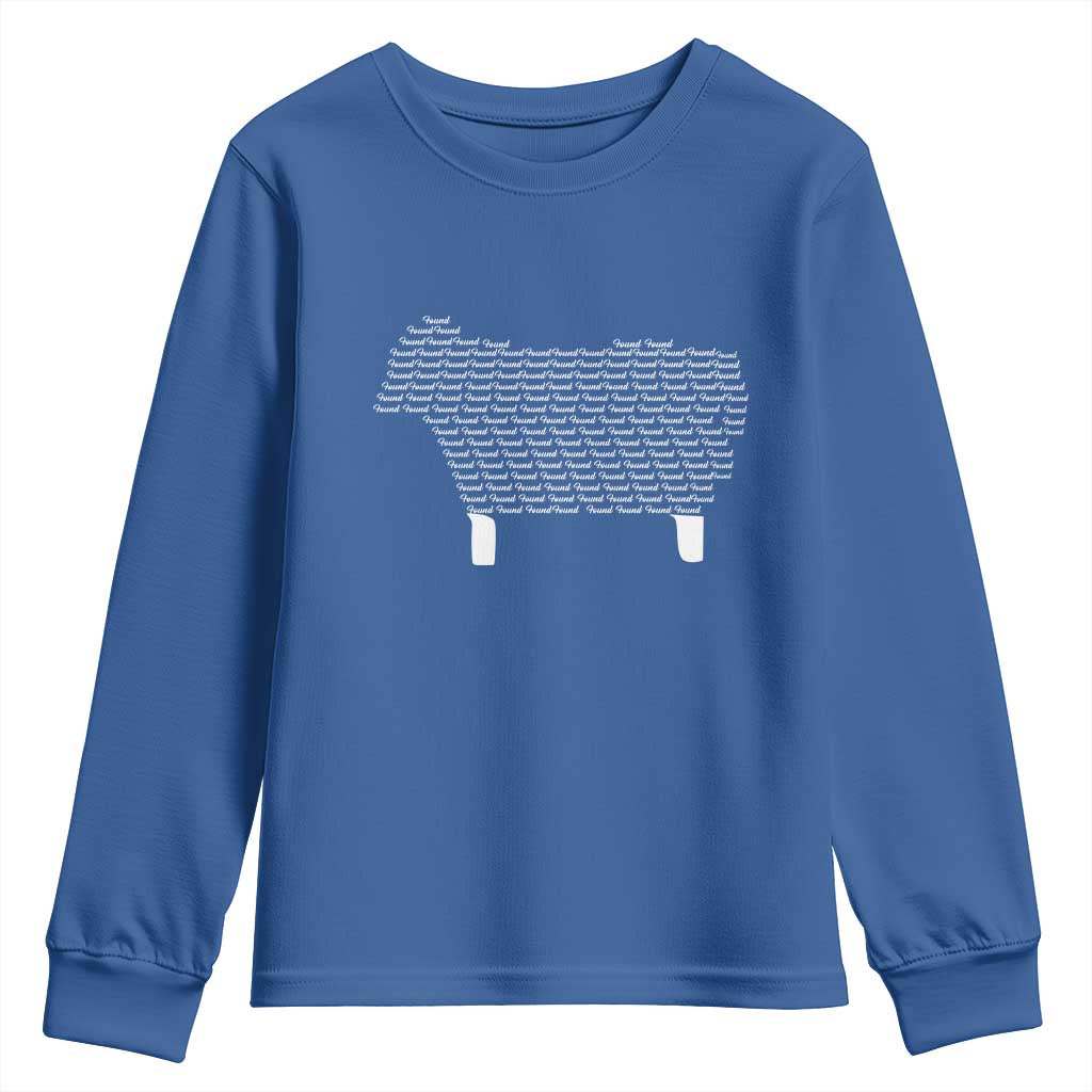 Found Minimalist Sheep Youth Sweatshirt Christian Psalm 23 Lamb TS14 Royal Blue Print Your Wear