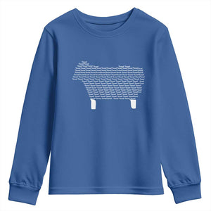 Found Minimalist Sheep Youth Sweatshirt Christian Psalm 23 Lamb TS14 Royal Blue Print Your Wear