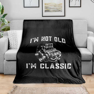 I'm Not Old I'm Classic Throw Blanket Flathead V8 Engine Silhouette TS14 Print Your Wear