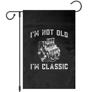 I'm Not Old I'm Classic Garden Flag Flathead V8 Engine Silhouette TS14 Black Print Your Wear