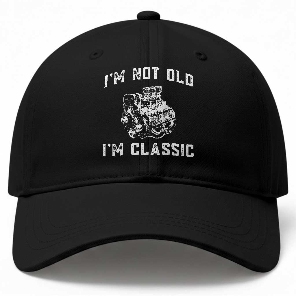 I'm Not Old I'm Classic Baseball Cap Flathead V8 Engine Silhouette TS14 Print Your Wear