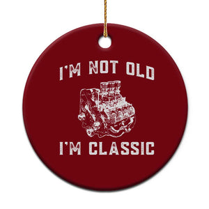 I'm Not Old I'm Classic Ceramic Ornament Flathead V8 Engine Silhouette TS14 1pc Red Print Your Wear