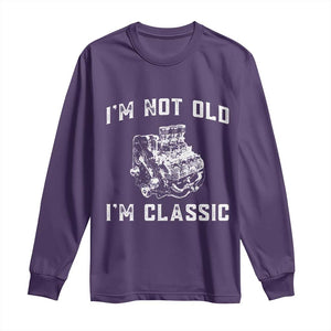 I'm Not Old I'm Classic Long Sleeve Shirt Flathead V8 Engine Silhouette TS14 Purple Print Your Wear