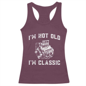 I'm Not Old I'm Classic Racerback Tank Top Flathead V8 Engine Silhouette TS14 Maroon Print Your Wear