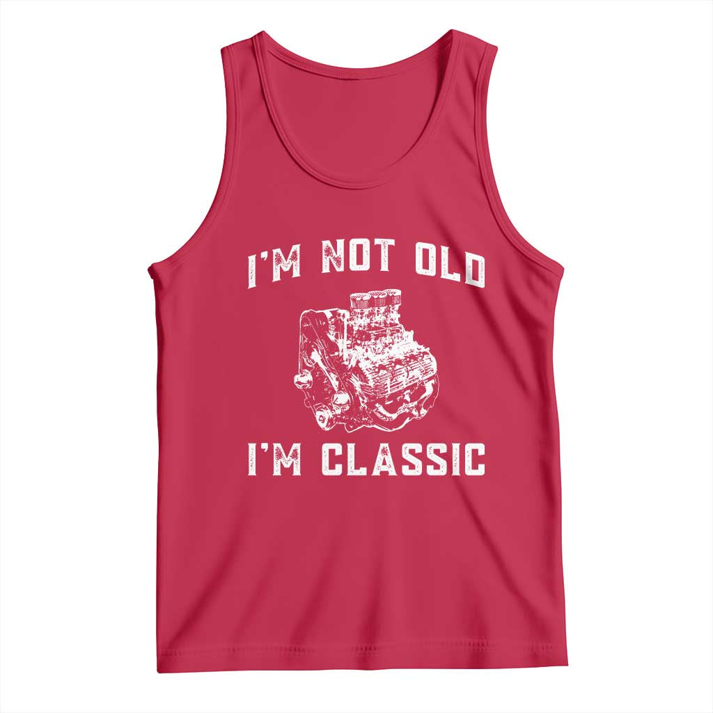 I'm Not Old I'm Classic Tank Top Flathead V8 Engine Silhouette TS14 Red Print Your Wear
