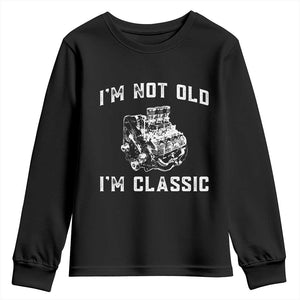 I'm Not Old I'm Classic Youth Sweatshirt Flathead V8 Engine Silhouette TS14 Black Print Your Wear