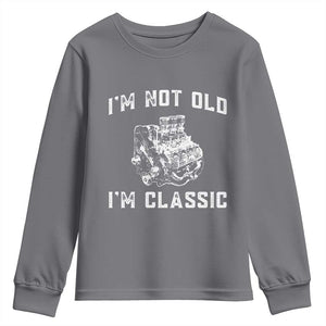 I'm Not Old I'm Classic Youth Sweatshirt Flathead V8 Engine Silhouette TS14 Charcoal Print Your Wear