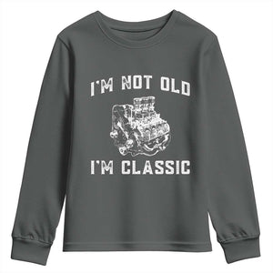 I'm Not Old I'm Classic Youth Sweatshirt Flathead V8 Engine Silhouette TS14 Dark Heather Print Your Wear
