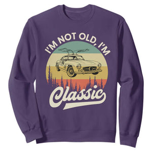 I'm Not Old I'm Classic Sweatshirt Retro Sports Car Euro Classic TS14 Purple Print Your Wear