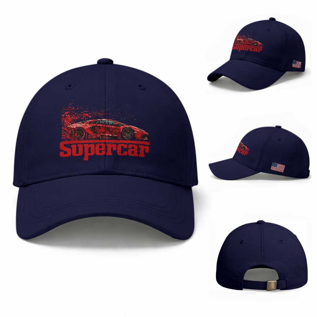 Supercar Exotic Italian Sports Car Graphic Baseball Cap TS14 Baseball Cap Universal Fit Dark Blue Print Your Wear