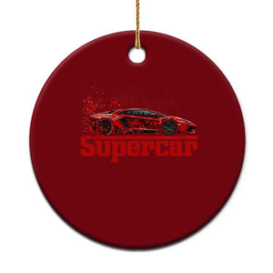 Supercar Exotic Italian Sports Car Graphic Ceramic Ornament TS14 1pc Red Print Your Wear