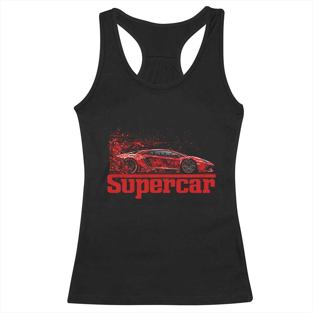 Supercar Exotic Italian Sports Car Graphic Racerback Tank Top TS14 Black Print Your Wear