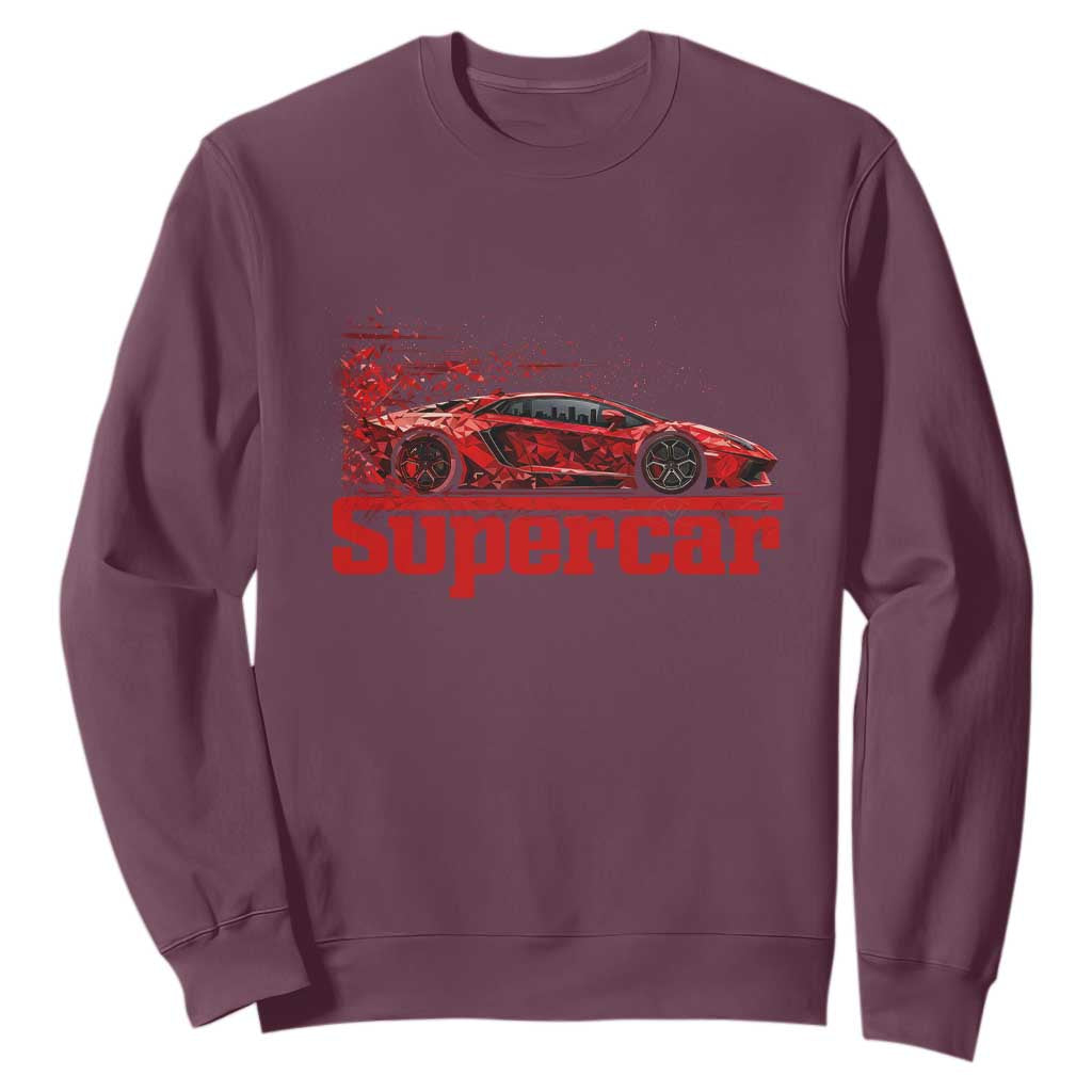 Supercar Exotic Italian Sports Car Graphic Sweatshirt TS14 Maroon Print Your Wear
