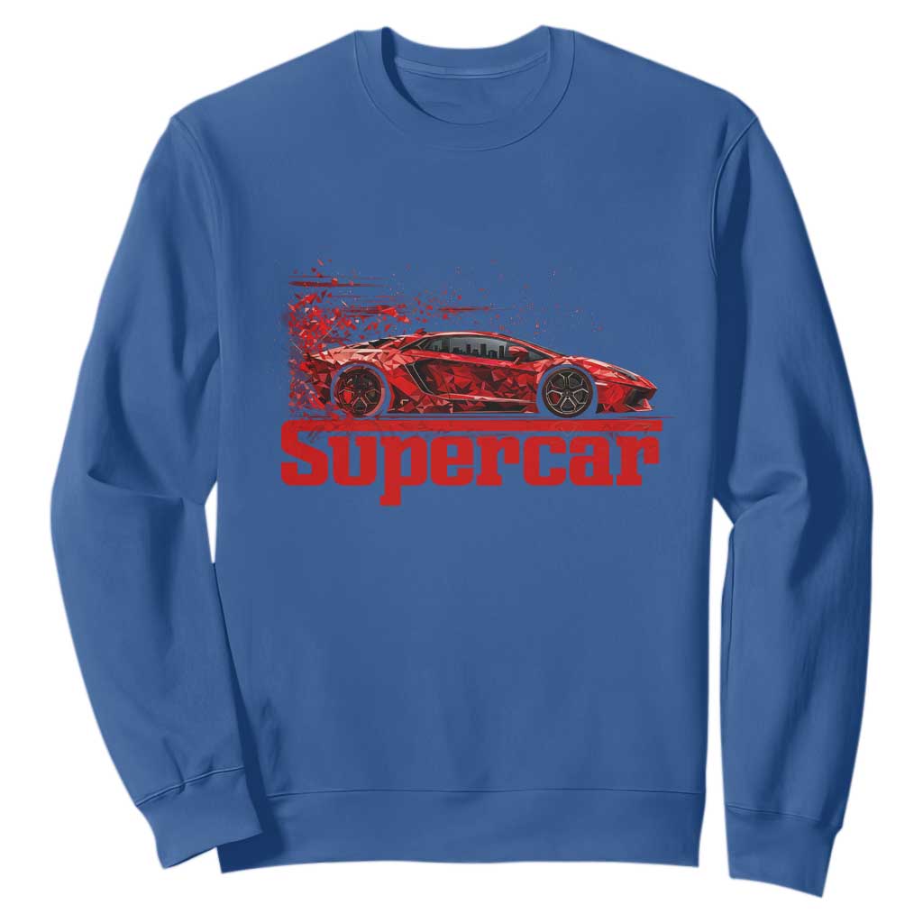 Supercar Exotic Italian Sports Car Graphic Sweatshirt TS14 Royal Blue Print Your Wear