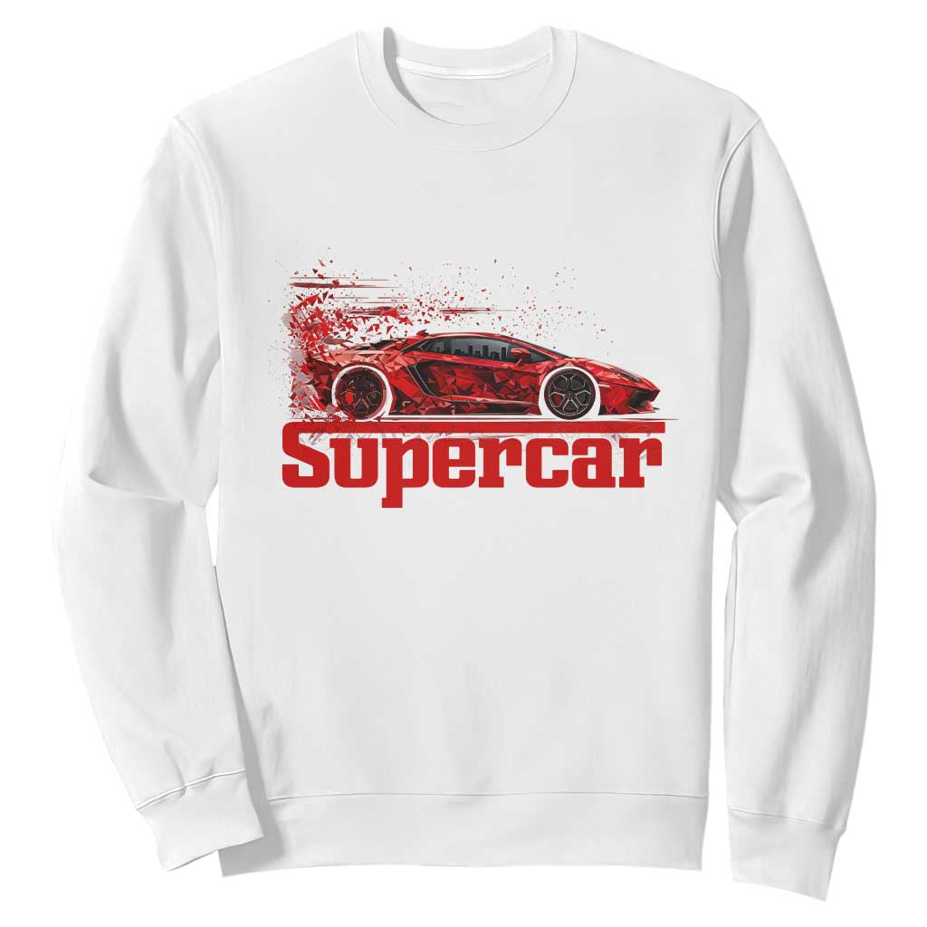 Supercar Exotic Italian Sports Car Graphic Sweatshirt TS14 White Print Your Wear