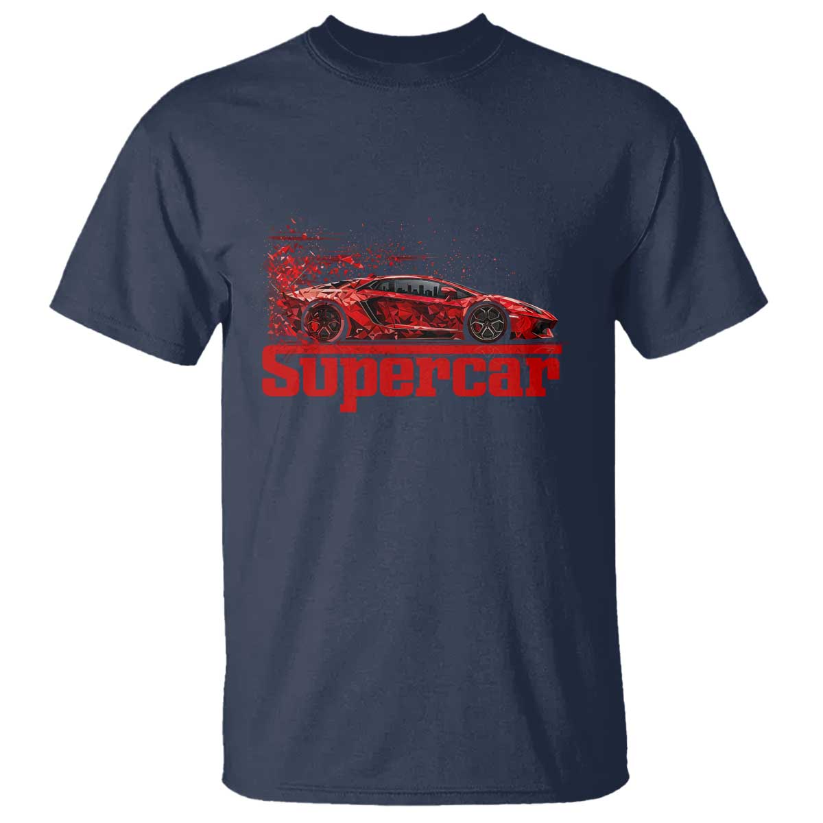 Supercar Exotic Italian Sports Car Graphic T Shirt TS14 Navy Print Your Wear