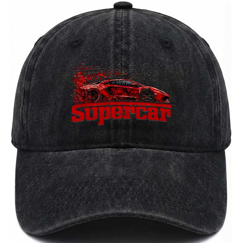 Supercar Exotic Italian Sports Car Graphic Washed Cotton Baseball Cap TS14 Print Your Wear