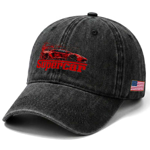 Supercar Exotic Italian Sports Car Graphic Washed Cotton Baseball Cap TS14 Print Your Wear