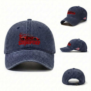 Supercar Exotic Italian Sports Car Graphic Washed Cotton Baseball Cap TS14 Washed Cap Universal Fit Navy Print Your Wear