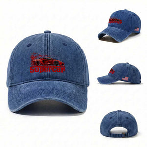 Supercar Exotic Italian Sports Car Graphic Washed Cotton Baseball Cap TS14 Washed Cap Universal Fit Royal Blue Print Your Wear