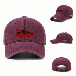 Supercar Exotic Italian Sports Car Graphic Washed Cotton Baseball Cap TS14 Washed Cap Universal Fit Burgundy Print Your Wear