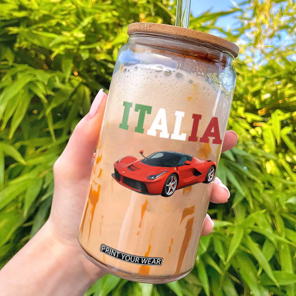 Fun Italian Exotic Supercar Glass Can TS14 Black Print Your Wear