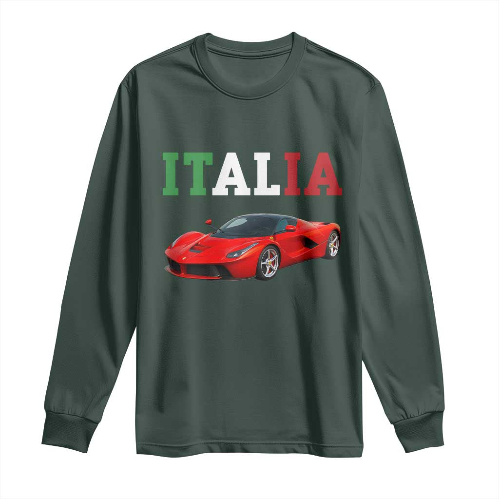 Fun Italian Exotic Supercar Long Sleeve Shirt TS14 Dark Forest Green Print Your Wear