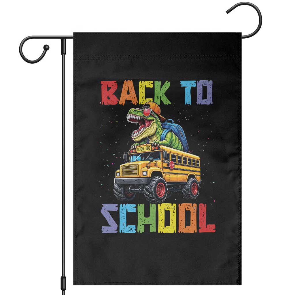 Bruh We Back Garden Flag Funny Dinosaur Back To School Dinosaur TS14 Black Print Your Wear