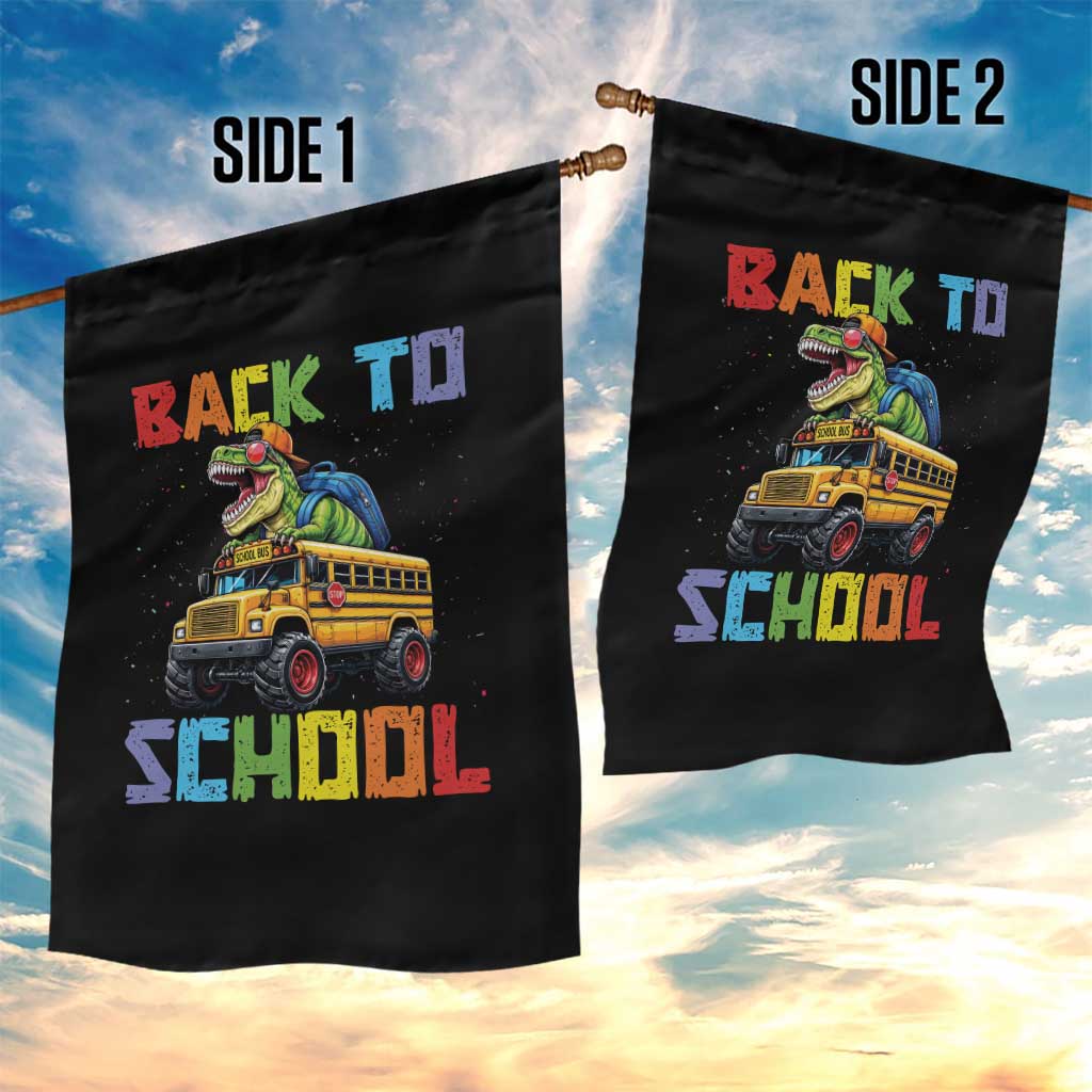 Bruh We Back Garden Flag Funny Dinosaur Back To School Dinosaur TS14 Print Your Wear