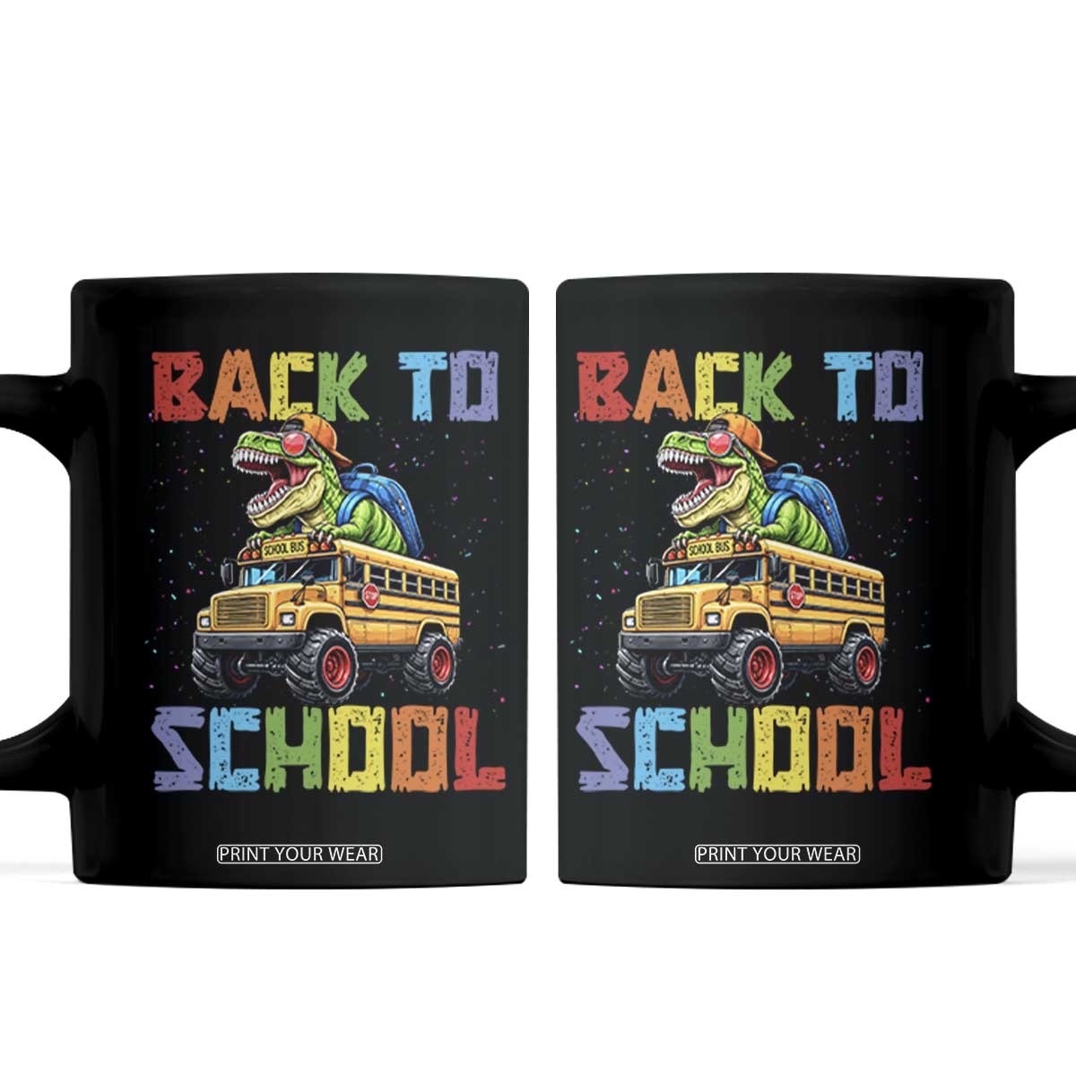 Bruh We Back Coffee Mug Funny Dinosaur Back To School Dinosaur TS14 Black Print Your Wear