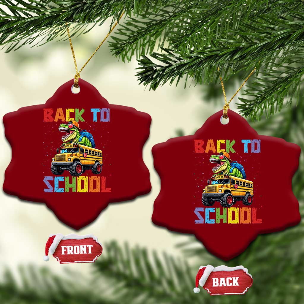 Bruh We Back Ceramic Ornament Funny Dinosaur Back To School Dinosaur TS14 Print Your Wear