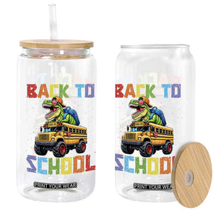 Bruh We Back Glass Can Funny Dinosaur Back To School Dinosaur TS14 Print Your Wear